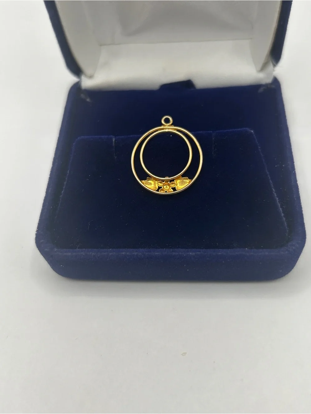 Vintage 12k Black Hills Gold Double Circle Pendant